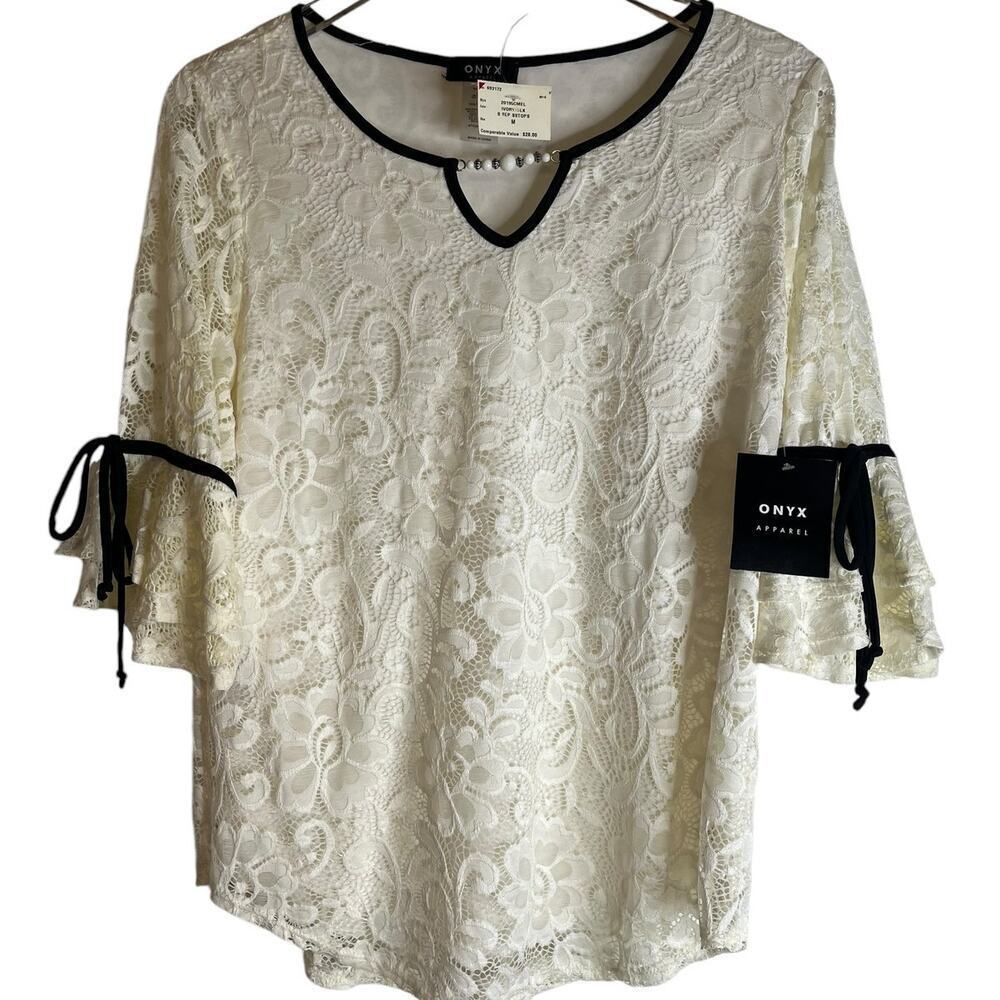 Vintage NWT Dead Stock Onyx Lace Women's Size Medium Blouse Shirt